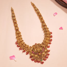 Heavy Silver Long Haaram with Lakshmi Devi Details