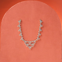 Silver Floral Necklace with CZ Stones