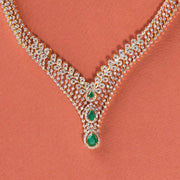 Striking CZ and Silver Necklace with Floral Pattern