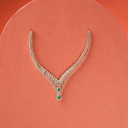 Striking CZ and Silver Necklace with Floral Pattern