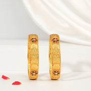 Traditional Silver Bangles with Lakshmi Kasu Design