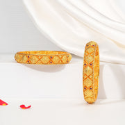 Traditional Silver Bangles with Ruby Potas