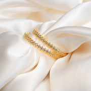 Simple Silver Bangles with Stones