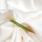 Fine Silver Bangles with Emeralds