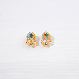 Minitature Fine Silver Earrings with Bead Hangings