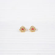 Petite Ruby Blossom Studs