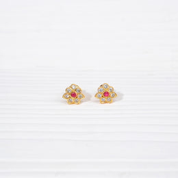 Petite Ruby Blossom Studs
