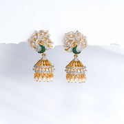 Sterling SIlver Jhumkas with Elegant Peacock Design