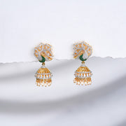 Sterling SIlver Jhumkas with Elegant Peacock Design