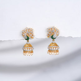 Sterling SIlver Jhumkas with Elegant Peacock Design