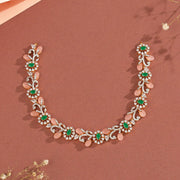 Silver Necklace with Moissanite Stone Highlights