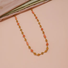 Stylish Silver Filigree Mala with Soft Pink Beads