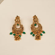 Silver Chandbalis with Ruby Potas, Emerald Beads, and Jhumka Combination