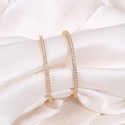 Gold-Plated Cubic Zirconia Stone Bangles for Women