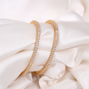 Gold-Plated Cubic Zirconia Stone Bangles for Women