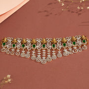 Divine Silver and CZ Choker with Lord Ganesh Detailing