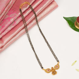 Black Bead Chain with Lakshmi Devi Pendant