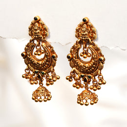 Antique SIlver Chandbalis with Jhumka Combination