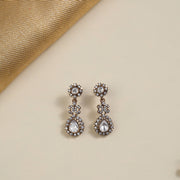 Victorian Drop-Shaped Earrings with Kundans