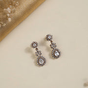 Victorian Drop-Shaped Earrings with Kundans