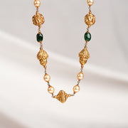 Silver Mala with Nakshi Beads, Stones, and Pearls