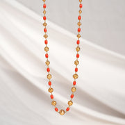 Silver Mala with Nakshi and Coral Beads