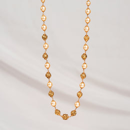 Antique Silver Mala with Nakshi Work and Pearls