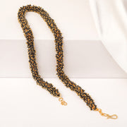 Heavy Black Crystal Mala with Clustered Crystals