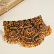 Silver Antique Choker with Sunflower Detailing