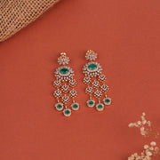 Dainty Silver Hangings with Emeralds and CZs