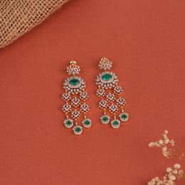 Dainty Silver Hangings with Emeralds and CZs