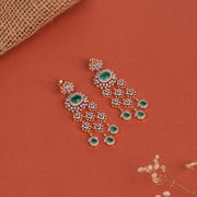 Dainty Silver Hangings with Emeralds and CZs