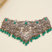 Victorian Choker with Kundans, Signity Stones, and Emeralds