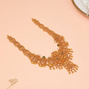 Goddess Lakshmi and Lord Balaji Silver Haaram with Precious Stones