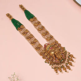 Silver Haaram with Heavy Lord Ganesh Pendant