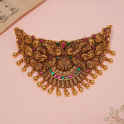 Silver Antique Choker with Peacock Detailing