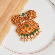 Temple Silver Peacock Pendant with Emeralds and Rubies