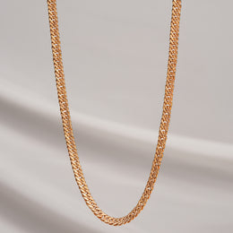 Simple and Broad Silver Chain with Link Design