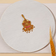 Traditional Peacock Design Pendant with Pearls