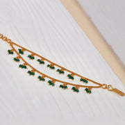 Simple SIlver Champaswaraalu with Stone Bead Hangings