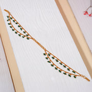 Simple SIlver Champaswaraalu with Stone Bead Hangings