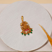 Traditional Silver Pendant with Emerald Beads