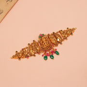 Silver Lakshmi Devi Bhaajubandh with Lion and Elephant Manifestations