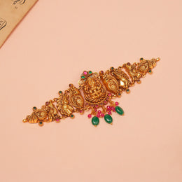 Silver Lakshmi Devi Bhaajubandh with Lion and Elephant Manifestations