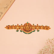 Sleek Temple Silver Bhaajubandh with Lakshmi Devi Design