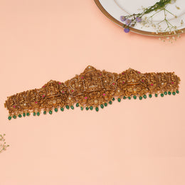 Traditional Silver Vaddanam with Hindu Goddess Manifestation