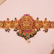 Temple Silver Bhaajubandh with Coloured Kundans and Precious Stones