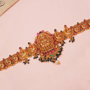 Temple Silver Bhaajubandh with Coloured Kundans and Precious Stones