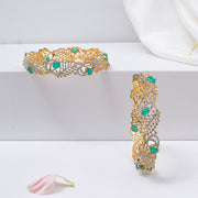 Fine Silver Bangles with Intricate Stone Work