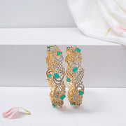 Fine Silver Bangles with Intricate Stone Work